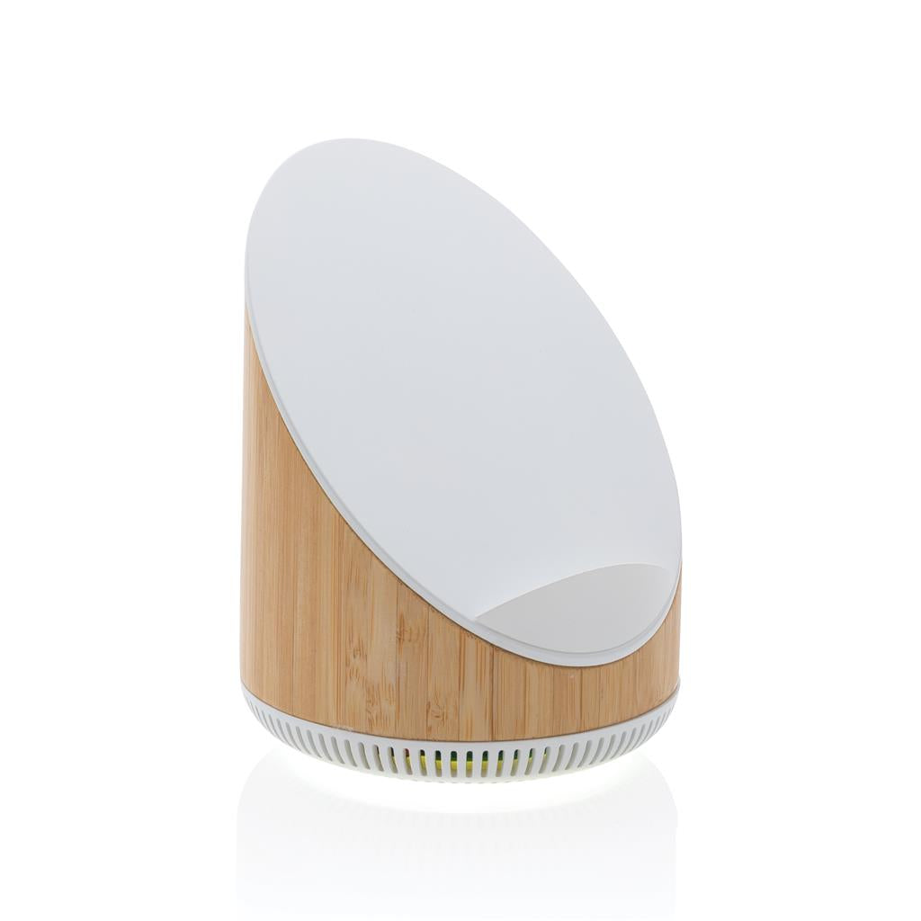 Oval bamboo 5W speaker with 15W wireless charger