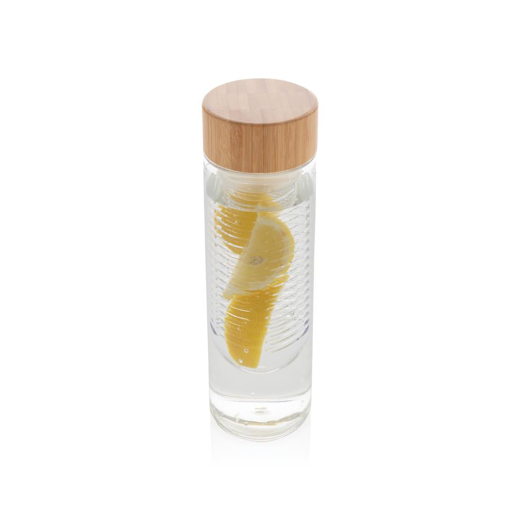 Infuser bottle with bamboo lid